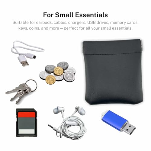 2 PCS Set Mini Geldbeutel aus PU-Leder – Schlüsseltasche & Münzetui für Herren, Kompakt & Langlebig – Ideal für Münzen, Schlüssel, Kopfhörer – mit Schnappverschluss