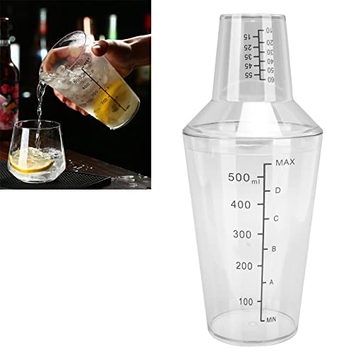WPKD BLUEIY 500ML Cocktail Shaker,Cocktail Shaker Boston,PC Tazza per Miscelazione Shaker Trasparente con Scala,per Bartend Bar Casa