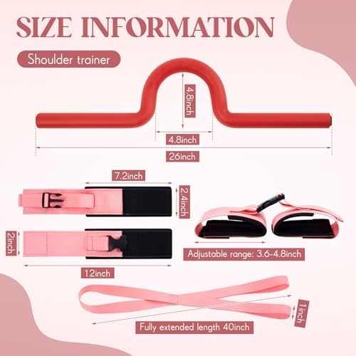 Gemscream Gymnastics Training Combo Kit, 1 Pcs Open Shoulder Trainer, 1 Pair Adjustable Ankle Straps for Tumbling & Pull-up Strength Training for Gym, Cheer, Dance, Home Conditioning