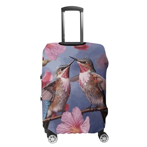 Travel Luggage Cover Elastic Suitcase Protector Anti-Scratch Washable Humming Birds With Luggage Sleeve Tsa Approved Carry on Covers Baggage Cover Fits 18-32 Inch Luggages4