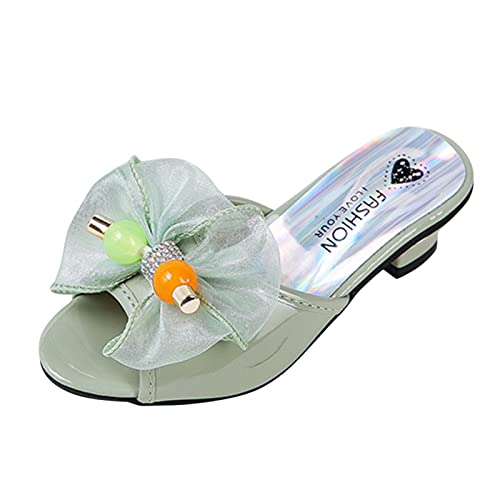 Sandals for Little Girls Size 6 Toddler Little Kid Girls Flower Crystal Pump Slippers for Girls Hard Sole
