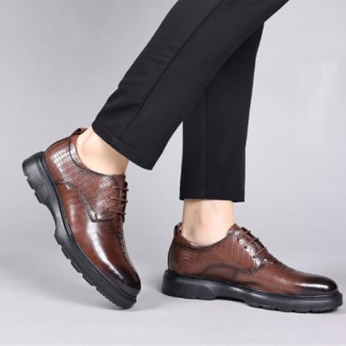 Men Dress Oxford Shoes Synthetic Crocodile Leather Anti-Slip Slip Resistant Rubber Sole Business Lace-up Wingtip Business2