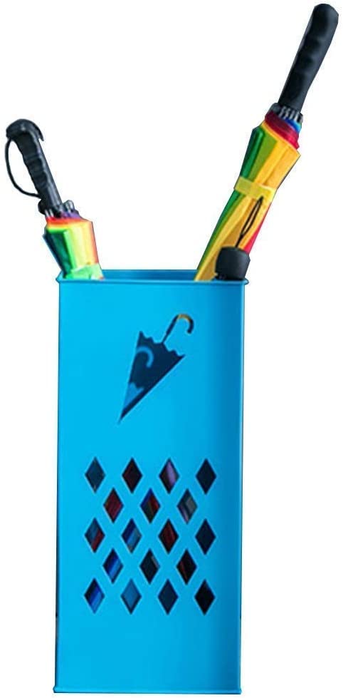 Porte-parapluies en fer forgé bleu évite les sols mouillés avec pieds antidérapants