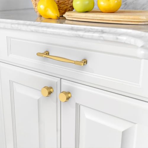 Amerdeco 10 Pack Champagne Bronze Cabinet Pulls 5 Inch(128mm) Hole Center Heavy Duty Solid Kitchen Cabinet Handles Drawer Pulls — view 3
