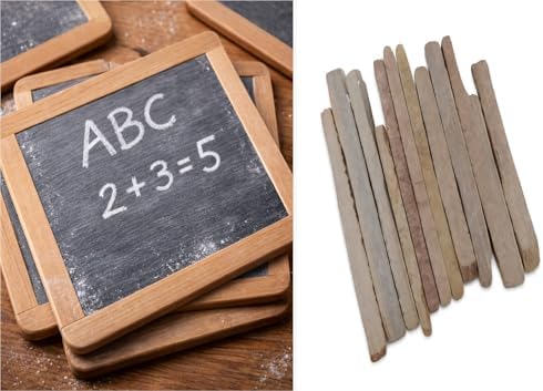 Beauty Tool White Slate Pencils Natural Lime Stone Chalk For School, Collage, Office (2 BOX) (White Color)