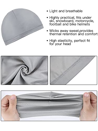 Image of Boao 6 Pieces Cooling Skull Caps Helmet Hard Hat Liner Sweat Wicking Running Beanie Cycling for Men Women