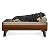 Furhaven Elevated Dog Bed Frame for 30″ x 20″ Medium Dog Beds, Easy Assembly – Mid-Century Modern Bed Frame – Walnut, Medium
