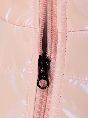 Image of KiddoPanti Girls Hooded Puffer Jacket with Front Zip & Pockets