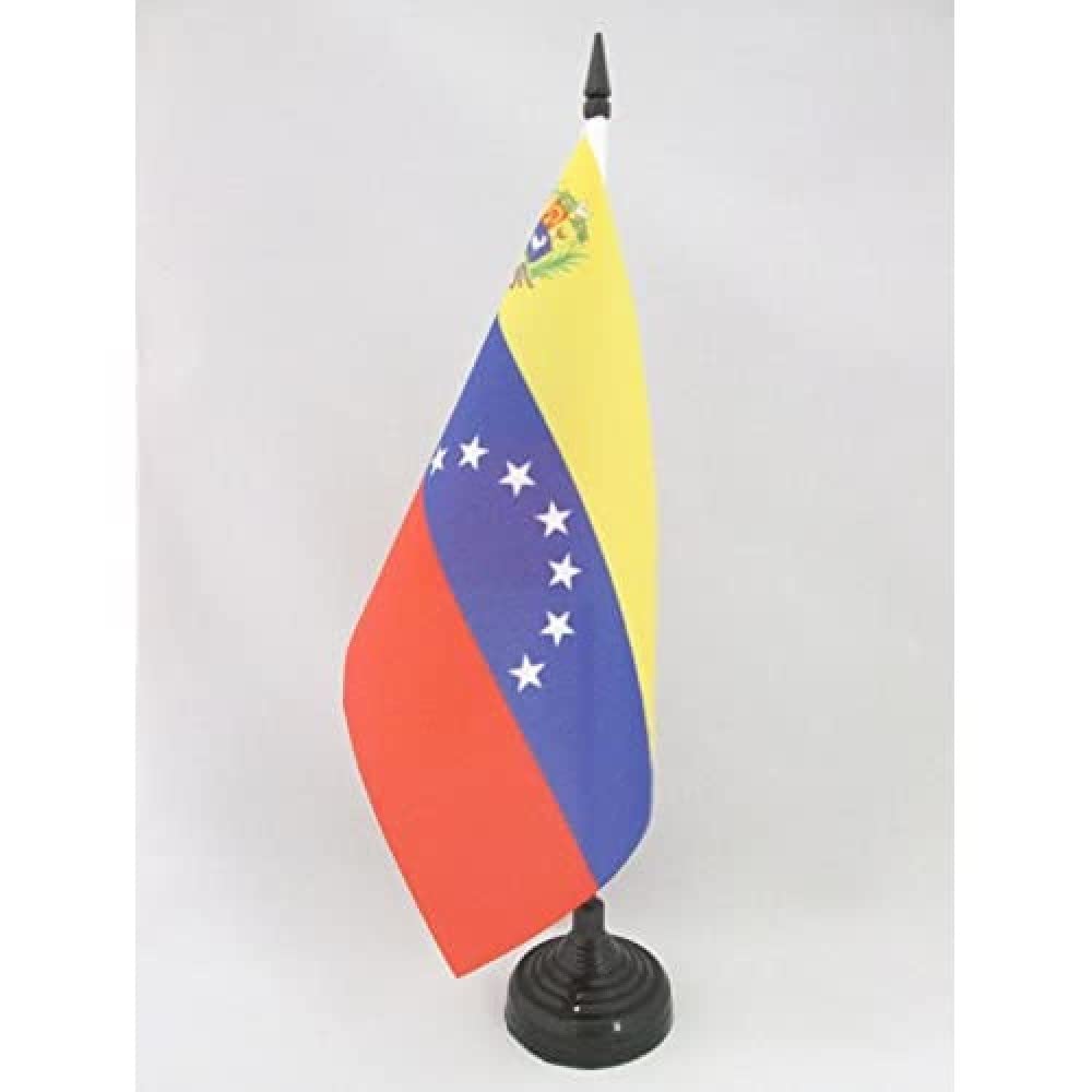 AZ FLAG Venezuela Old 7 stars with arms Table Flag 6x8 in Plastic Base