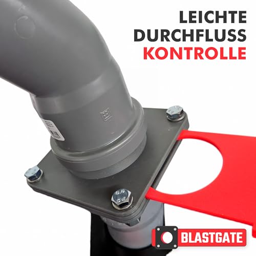 BlastGate | Absperrschieber DN50 für Werkstatt Absaugung | Luft-Absperrschieber | Luftstromregulierung |Schieberventil für Staubkontrolle Holzverarbeitung und Späneabsaugung | (2er Set DN50 Grau)
