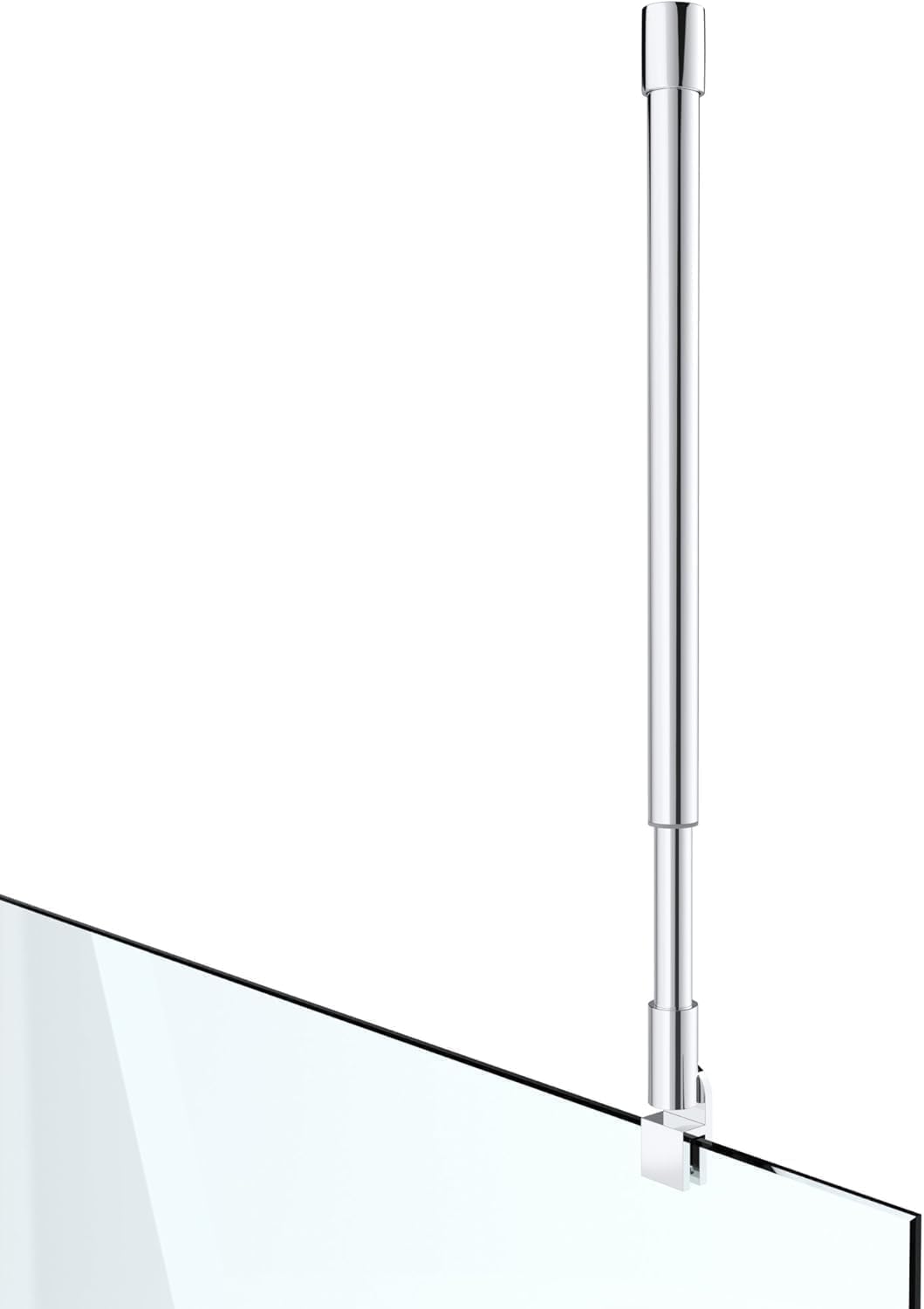 Barra di fissaggio per parete doccia, stabilizzatore doccia circolare in acciaio inossidabile, adatto per barre doccia da 300-450 mm, spessore del vetro 6-10 mm. (Tubi tondi 500-850 mm)