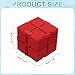 HEARTOOL Fidget Magic Cube Toy Mini Stress Release Finger Flip Cube Toy, ABS Stress Relieving & Handheld Fidget Magic Game in Bag Perfect for Adults (Red)