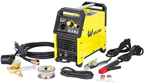 Weldpro 155A MIG Welder, 110V/220V Flux Core MIG Welder/MMA/Spool Gun/Stick 4 in 1 Welding Machine with Synergy, IGBT Inverter Portable Gasless Welder Equipment, Aluminum Spool Gun Compatible