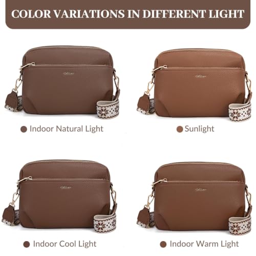 Image of Crossbody Bag for Women Vegan Leather Handbag Purse Anti Theft RFID | Stylish Designer Crossover Shoulder Bag Travel Daily| Wide Adjustable Shoulder Strap | Multi Pockets