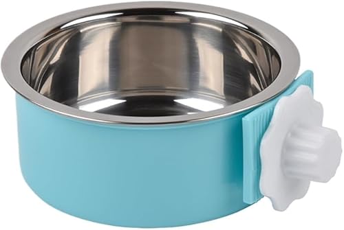 Nozumaペットボウル ハンガー固定型 ゲージ用 ペット食器 餌入れ & ヘルスウォーターボウル 猫/犬/うさぎ/小動物対応 脱落防止 衛生易清掃 グリーンカラー ペット用給餌給水器