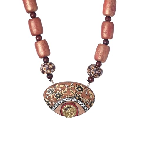 Image of AAKRITI ART CREATIONS Handcrafted Tribal & Boho Ethnic Necklace Collection | Floral, Mandala, Tassel & Dhokra Pendant Designs | Artisan Brass, Wood & Statement Jewelry for Women
