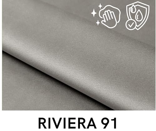 Sofello Couchgarnitur Gloria Wohnzimmerset 3+2+1 Sitzer Samt Hohe Holzfüße Buche (Riviera 91 grau) – Bild 8