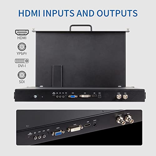 Image of 17.3 Inch SDI Rack Mount Monitor SC173-HSD-56 1RU Pull Out Production Monitor Full HD 1920x1080 3G-SDI HDMI