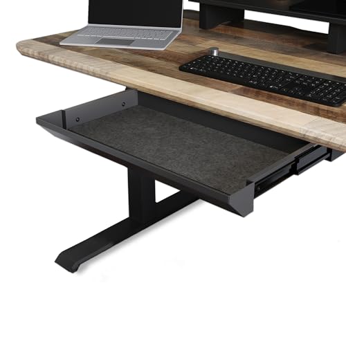 Vari Steel Under Desk Drawer - Slim Undermount Storage Organizer- Standing Desks Attachment- Versatile Placement Options, Efficient Workspace- Office Desk Accessory- (20.25