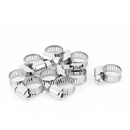 Aexit Adjustable 6mm-12mm Clamps Stainless Steel Worm Gear Hose Strap Clamps Clamps 9pcs