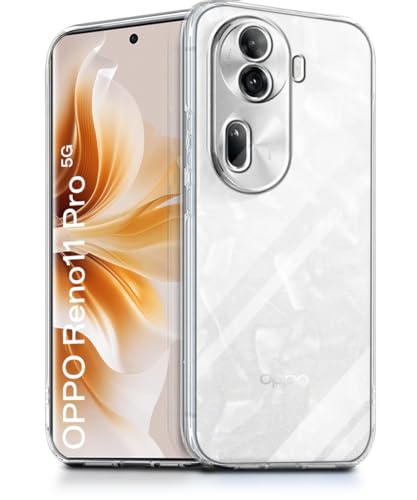 Image of WOW IMAGINE Crystal Clear Transparent Back Case Cover for Oppo Reno 11 Pro 5G | Full Device & Camera Protection Shockproof TPU Silicone Back Cover Case - Transparent