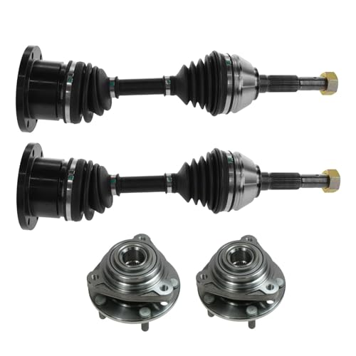 TRQ Front CV Axle Assemblies Wheel Bearing and Hub Assemblies 4 Piece Compatible with 1983-1990 Chevrolet S10 1983-1990 S10 Blazer 1983-1990 GMC S15 1983-1990 S15 Jimmy
