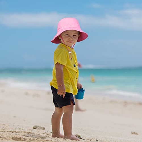 Poroka 4 Pack Baby Sun Protective Hat Beach Hat Infant Sunhat For Boy Girl Adjustable Cap #TOP5