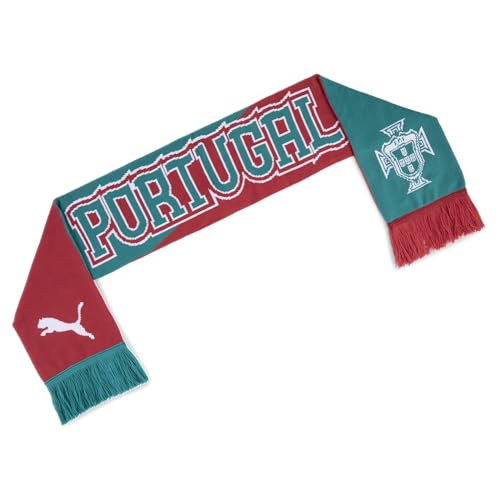 PUMA Unisex Portugal FA Scarf, Club Red-Green Lagoon SS26, OSmallFA Fpf Culture Scarf