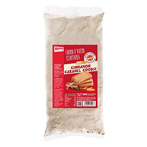Bpr Nutrition - Farina D'Avena Aromatizzata - 1Kg - Gusto Cinnamon Caramel Cookie (Biscotto Lotus)