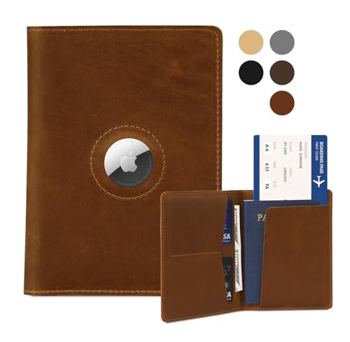 Passport Holder for Men and Women Travel, Real Leather Passport