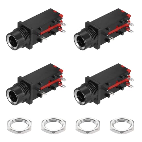 Jack de audio estéreo 1/4" 6.35mm 4 piezas MECCANIXITY miniatura 1