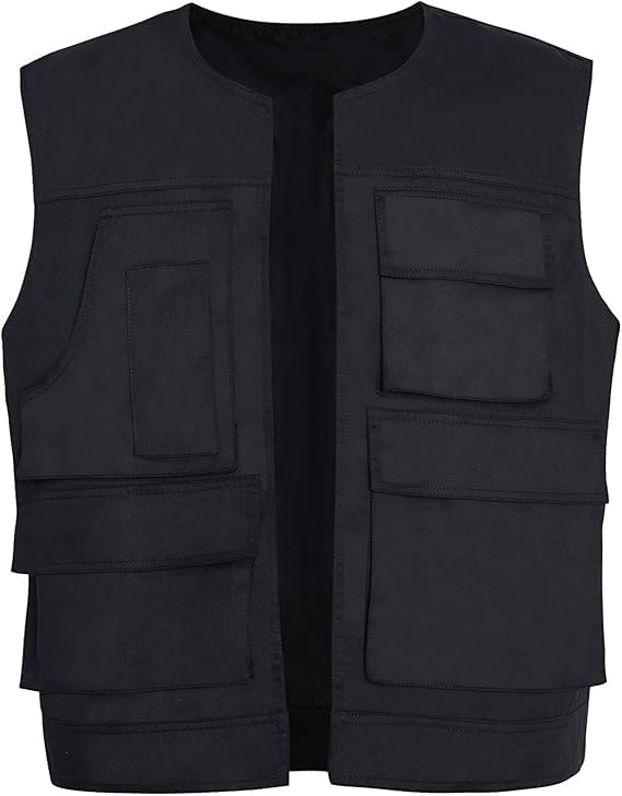 Men's Cosplay Vest Halloween Sleeveless Jacket Multi Pockets