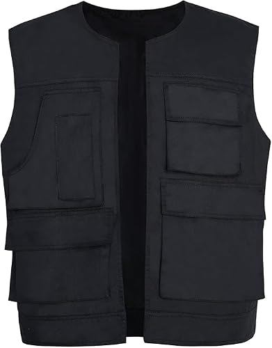 Cosplaysky Men's Cosplay Vest Halloween Sleeveless Jacket Multi Pockets
