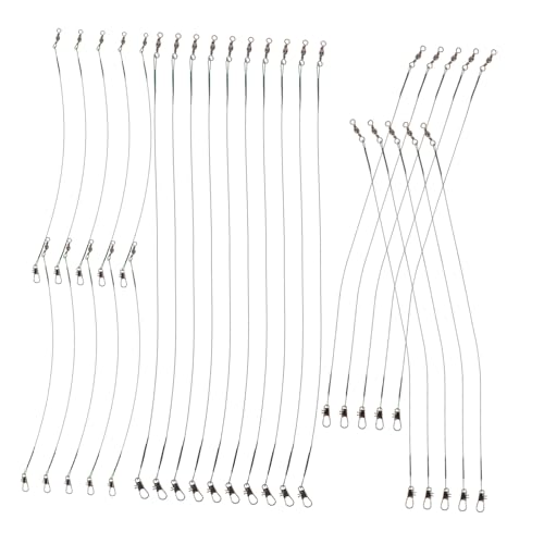 40 piezas líderes de acero para pesca con doble conector miniatura 1