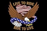 Rumbling Pride 6' x 9' Double Sided Motorcycle Flags Made in USA (Live to Ride Ride to Live)