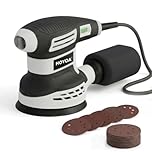 HOYOA Random Orbital Sander for Wood 3.0Amp 5 inch, 6 Variable Speeds, 14000RPM Palm Sander with 15 Sandpapers, Dust Collector, Electric Sanders Machine for Woodworking, DIY, Furniture Sanding