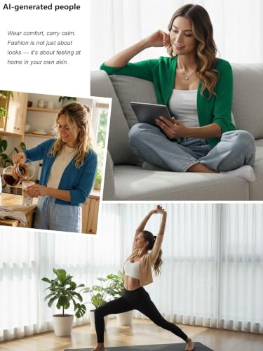 Image of Heymoments Women's Thin Shrugs 3 /4 Sleeve Lightweight Cropped Sweaters Open Front Cardigan for Dress
