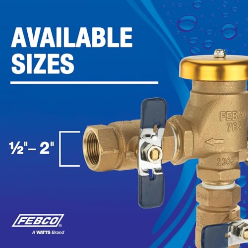 Image of Febco 765 Bronze Pressure Vacuum Breaker Backflow Preventer 1 /2 inch Inlet