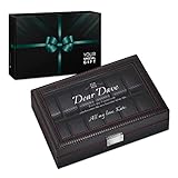 Maverton Watch Organizer with a glass display - Engraved organizer for man - Box for 12 watches - For Birthday - Watch box for dad - Customized box for watch lovers - DEAR