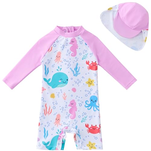 Image of UMELOK Baby Girl Swimsuit Infant UPF 50+ Bathing Suit Size Months
