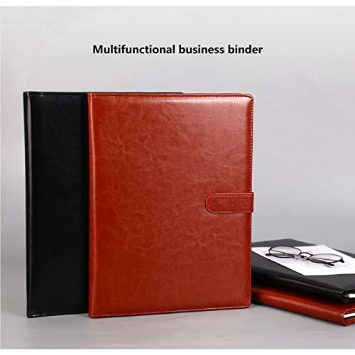 Business Portfolio A4 Padfolio Multifunctional Folder Conference Binder Leather Document Briefcase File Organizer With Calculator For Women Men Refillable 25 Sheets 4 Pack (Color : Brown) #TOP1