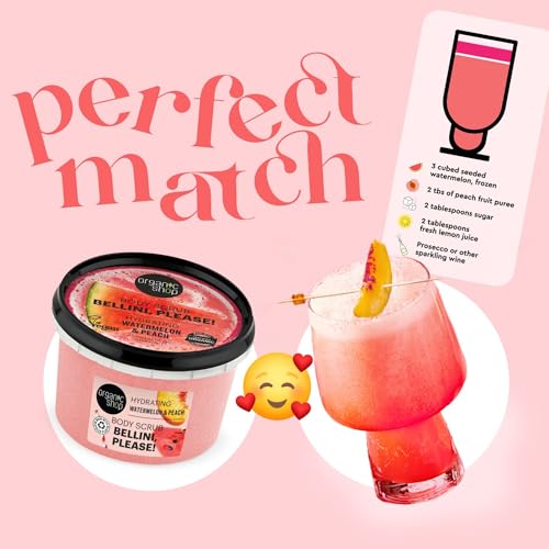 Organic Shop 250ml Body Scrub Hydrating Bellini Please Watermelon & Peach - Image 6