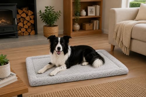 Colchoneta de jaula gris lavable para el descanso tranquilo del perro 4