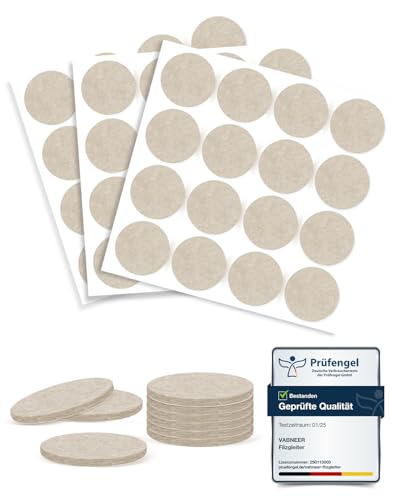 VABNEER Patin Chaise Autocollant - Patins pour Meubles, 40mm (48 Pièces), Épaisseur 5mm - Tampon Chaise Protection pour Parquet, Stratifié & Carrelage,...
