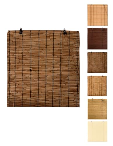 JARDIN202 - Persiana de Bambú Enrollables – Estor Bambú Natural para Interior | 60x140 cm (Nogal)
