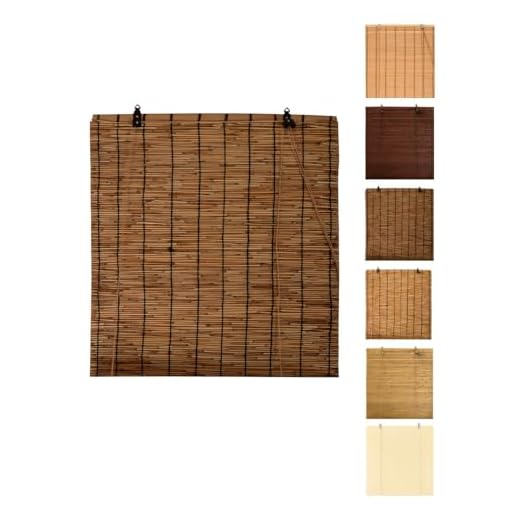 JARDIN202 - Persiana de Bambú Enrollables – Estor Bambú Natural para Interior | 80X160 (Nogal)