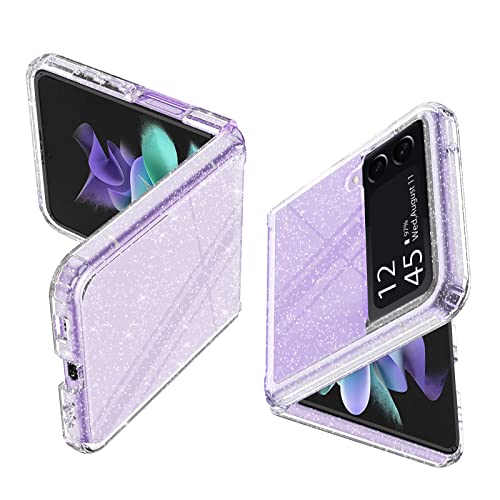 Guagua Compatible With Samsung Galaxy Z Flip 3 5G Case 6.7 Inch Crystal Clear Tpu Cover Glitter Sparkle Bling Slim Shockproof Protective Phone Cases For Samsung Galaxy Z Flip 3 2021 Transparent #TOP5