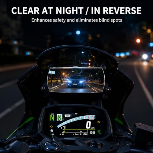 Espejo cónvexo de seguridad para el punto ciego de la moto Lightning Strike con visión de 180° 8