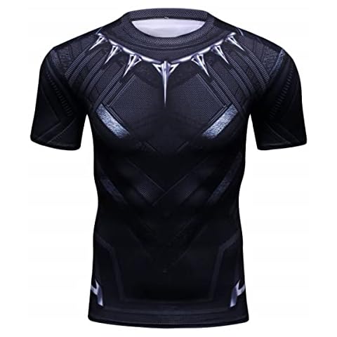 Red Plume Men's Film Super-Hero Series Compression Sports Shirt Skin Running Short Sleeve Tee Cover