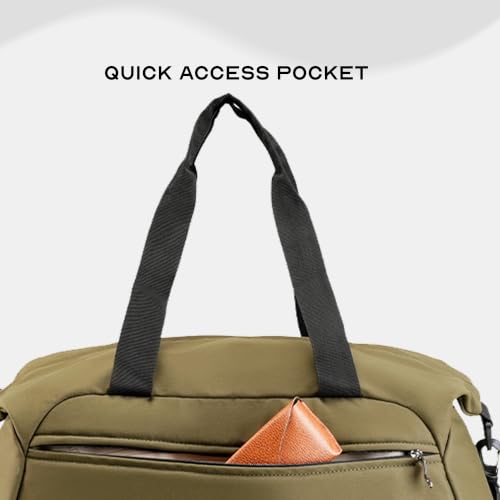 Image of Assembly Premium Weekender Duffle Bag with Attachable Shoulder Strap, Green, 43 Liters